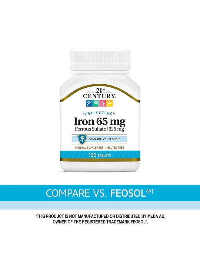 21st Century Iron 65 mg Ferrous Sulfate 325 mg - 120 Tablets - Image 5